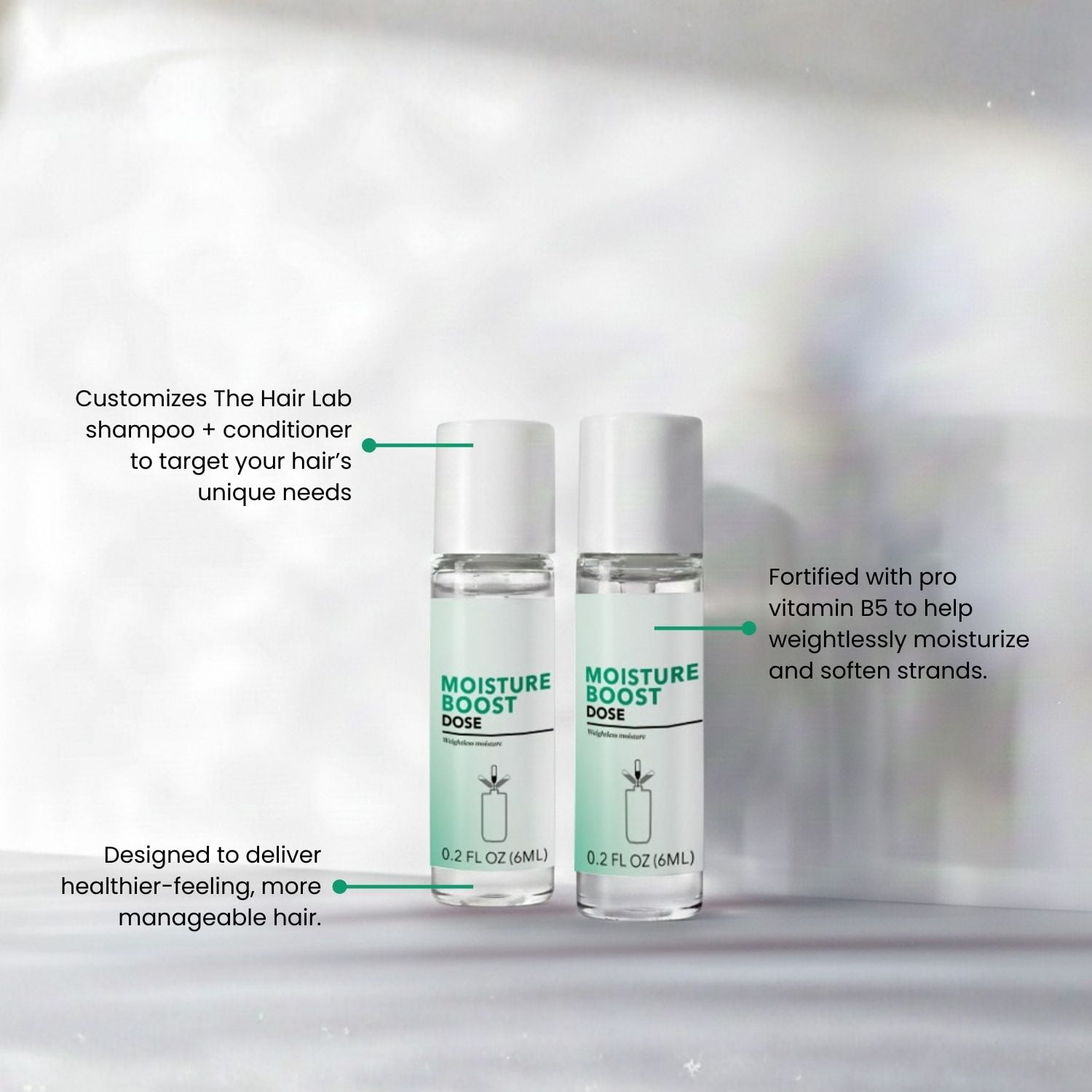 The Hair Lab Moisture Boost Shampoo & Conditioner Dose Set with Pro Vitamin B5 to Nourish Hair, 2 x 0.2 fl oz
