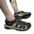 thumbnail image 2 of Domuza Mens Leather Sports Sandals Closed Toe Outdoor Athletic Walking Casual Sandals Water Shoes Summer Lightweight Hiking Sandals Black 9 (EU-43), 2 of 4