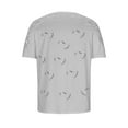 thumbnail image 4 of Fiudx Camisetas para Mujer Mujeres Casual Impresión Cuello Redondo Encaje Ahueca Hacia Fuera Manga Corta Jersey Blusa Camiseta Tops, 4 of 5
