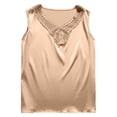 thumbnail image 5 of ByworldtasicWomens Elegant Satin Wide Straps Tank V-Neck Sleeveless Camisole, 5 of 5