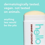 Hello Sweet Coconut Aluminum Free Deodorant, Shea Butter, Vegan, 2.6 oz Stick Deodorant