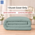 thumbnail image 2 of Kotton Culture 120"x120" 1 Pc Super King Plus/Super Oversize King Duvet Cover Only 100% Egyptian Cotton - 600 TC, Zipper Closure & Corner Ties - Fits Only Extra Large Inserts - Aqua Green, 2 of 8