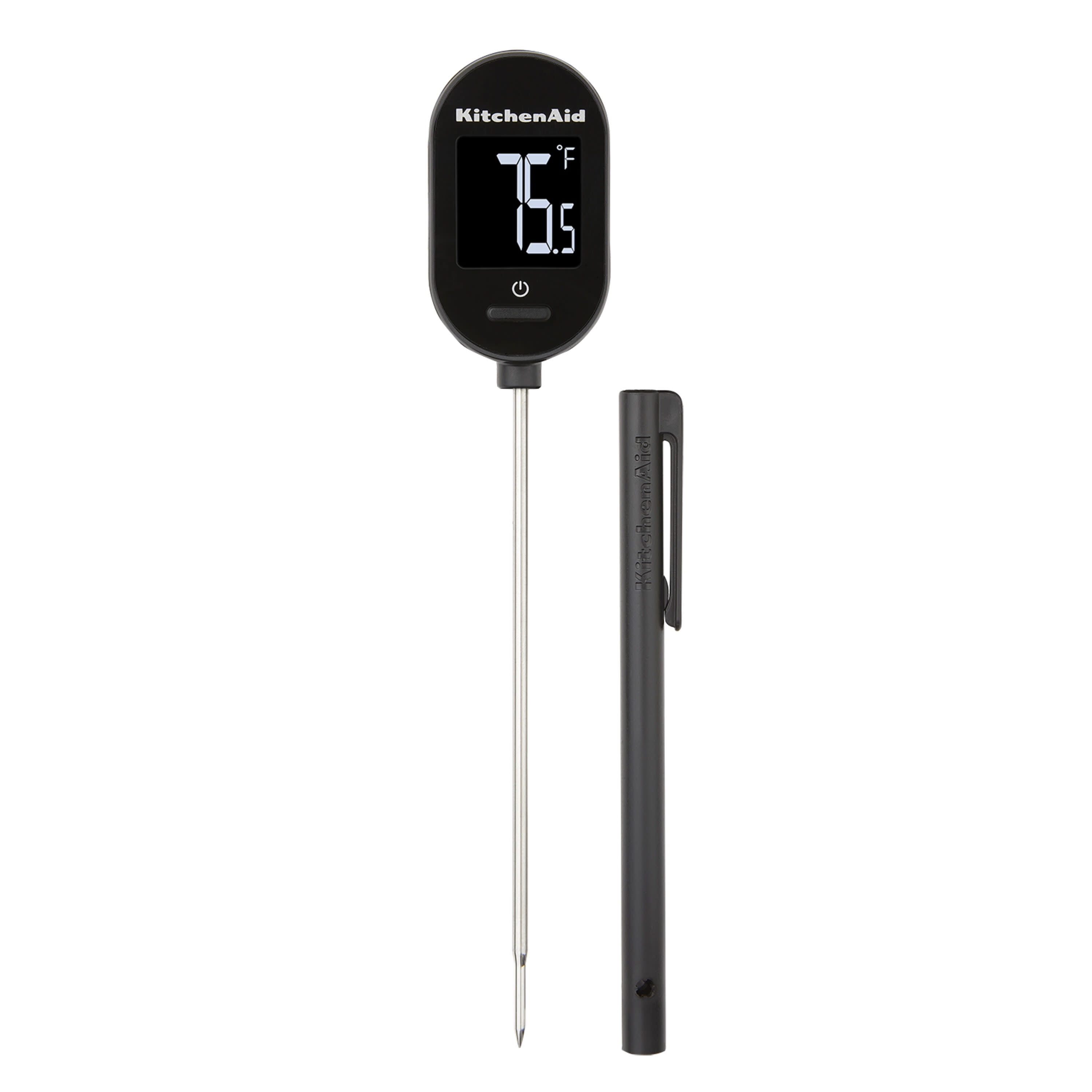 KitchenAid KQ901 Instant Read Food Thermometer for Kitchen or Grill,  TEMPERATURE RANGE: 20F to 220F, 1 inch dial, Black