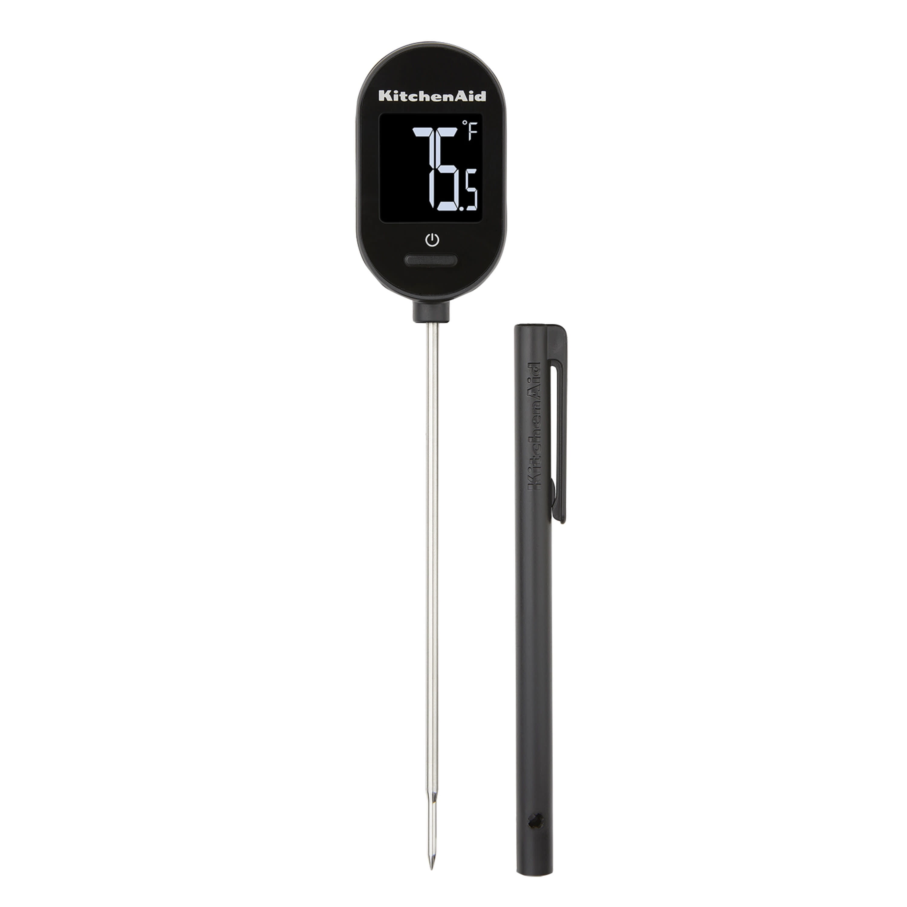 KitchenAid Backlit Instant Read Digital Thermometer, 1 inch LCD Display, Black