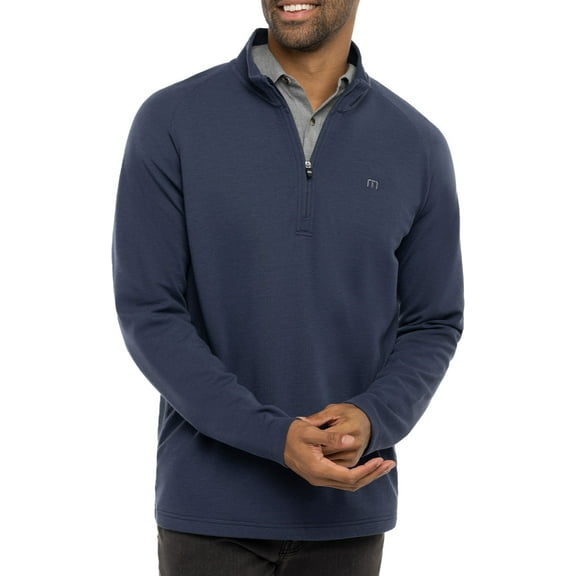 TravisMathew Men's Upgraded 1/4 Zip Golf Jacket (Navy, XXL)