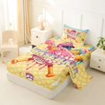 thumbnail image 2 of Castle Fairy Baseball Helmet Twin Sheets 3pcs, Waffle Ice Cream Drip Bedding, Pink Blue Yellow,1 Fitted Sheet, 1 Flat Sheet and 1 Pillowcase, 2 of 6