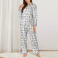 thumbnail image 2 of Daiia Monkey Submarine Captain for Women's Long-Sleeved Pajama Set – Soft & Comfortable Sleepwear Button-Up Pajamas Cozy Lounge Wear-Small, 2 of 7