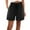 01-Black, variant on Bermuda Shorts for Women Summer Solid Drawstring Elastic Waist Knee Length Casual Lightweight Shorts with Pockets Navy L