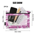thumbnail image 3 of Ckdifva Pink Waves Pencil Pouch 3 Ring Zipper Pencil Case Binder Pockets Clear Top Cosmetic Bag 2 Pack, 3 of 6