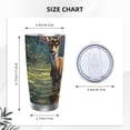 thumbnail image 4 of Fotbe Peaceful Deer Lily Pond Pattern 20 oz Tumbler Stainless Steel Vacuum Insulated Coffee Ice Cup Double Wall Travel Flask Leak-proof Coffee Cup-Straw Three-piece Set, 4 of 8