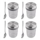 thumbnail image 2 of Tarros para Avena , Paquete de 4 Tarros de Avena de 350 Ml con Cucharas y Tapas Herméticas de Acero Inoxidable, Recipientes para Desayuno, 2 of 5