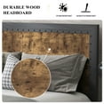 thumbnail image 3 of Sha Cerlin Queen Size Metal Platform Bed Frame, Industrial Wooden with Rivet Headboard and Steel Slat Support, Brown, 3 of 7