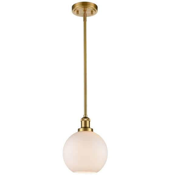 Claxy Brass Gold Globe Pendant Light with Milk Glass Shade
