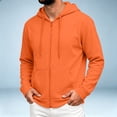 thumbnail image 2 of Urbanix Men Hoodie Casual Full Zip Long Sleeve Drawstring Hooded Jacket Relaxed Lined Sweatshirts Outdoor Streetwear with Multi-Pockets, 2 of 5