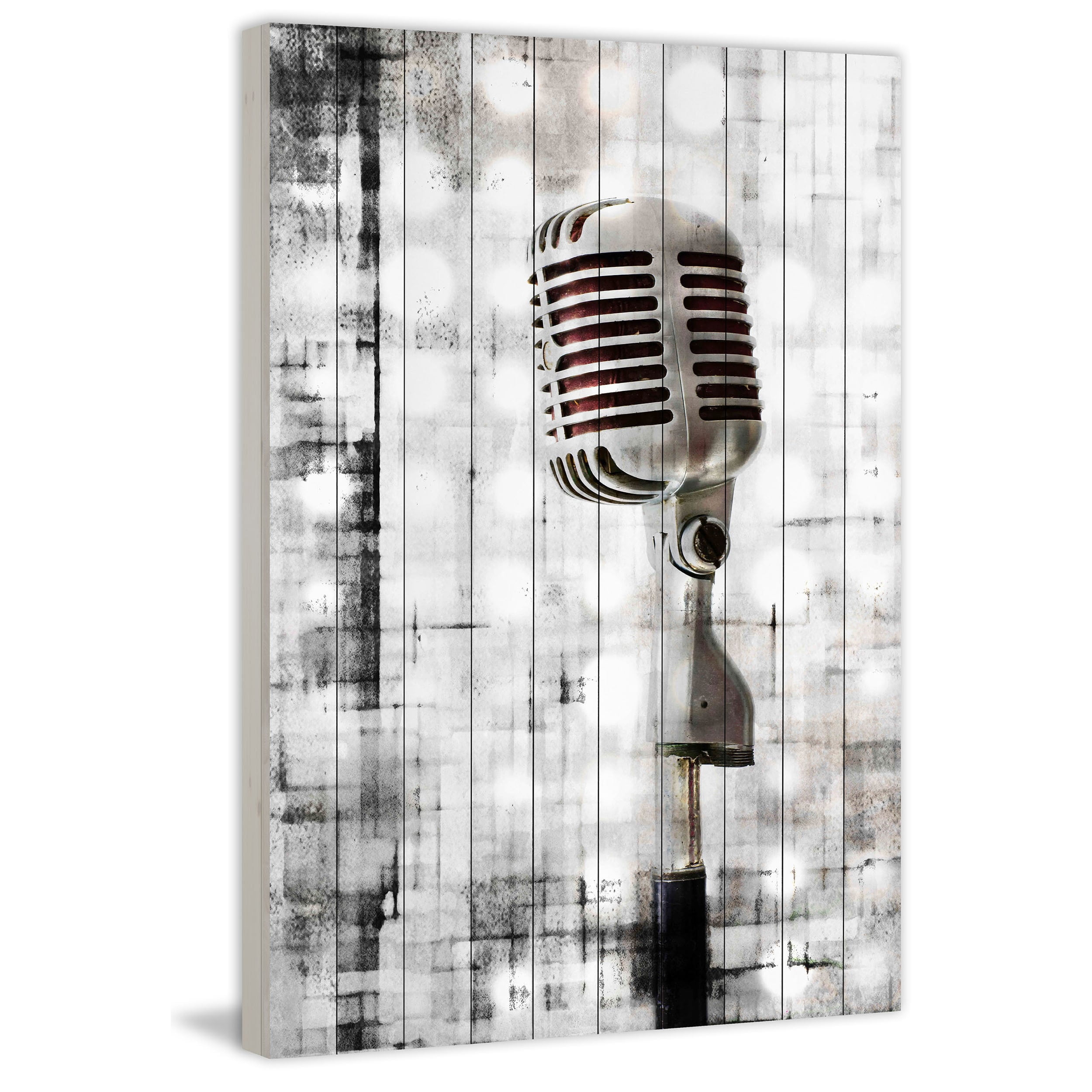 Marmont Hill "Mic" Painting Print on White Wood