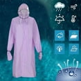 thumbnail image 2 of Rain Ponchos for Adults Reusable Large Extra Long Full Body Outdoor High Visibility Reflective Strips Cycling/Hiking/Fishing Breathable Adjustable with Hood Rain Coat Rain Jacket Sizes L, 2 of 7