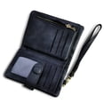 thumbnail image 1 of CHUANK Women‘s Small Bifold Leather wallet Rfid blocking Ladies Wristlet with Card holder id window Coin Brown, 1 of 6