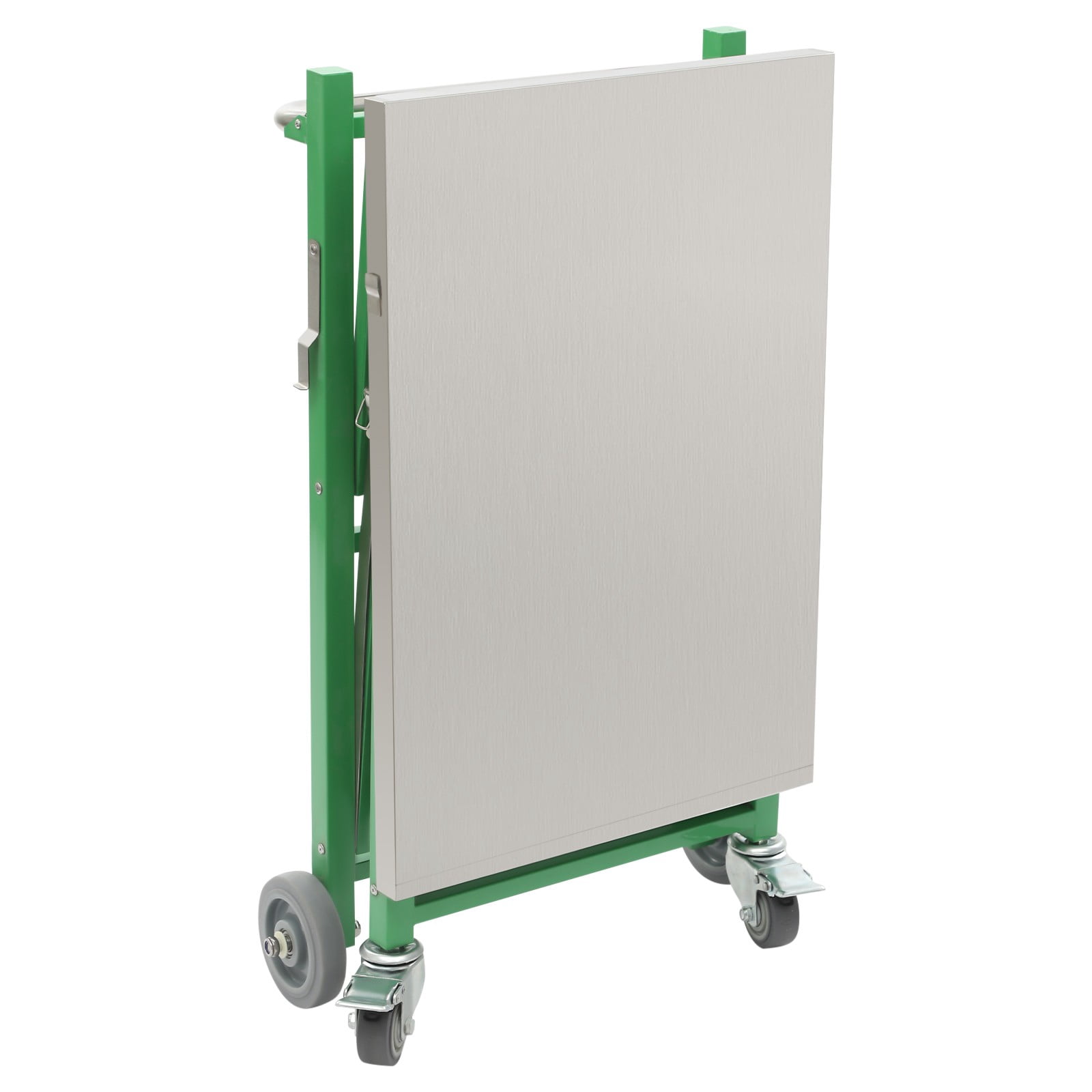 3 Tiers Grill Cart, Folding Outdoor Grill Cart 18.5"D X 27.6"W, Green Folding Hand Truck with Storage, Heavy Duty Utility Cart for Kitchen Camping