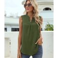 thumbnail image 4 of Women'S Summer Casual Sleeveless V Neck Lace Trim Tank Tops Loose Blouse Tees Green L, 4 of 7