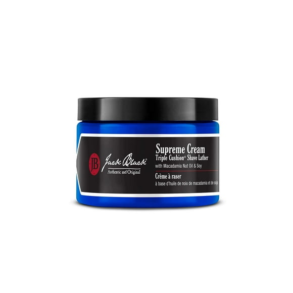 Jack Black - Crème Suprême Triple Coussin Mousse à Raser - Formule PureScience, Huile de Macadamia et Soja, Crème à Raser Luxueuse, Hydrate la Peau, Brûleur de Rasoir Réduit - 9.5 oz.