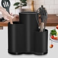 thumbnail image 2 of Universal Knife Block Holder,Plastics Flatware Storage Box Organizer with Drainer,Space-Saving Countertop Storage Stand for Knife Spoon Fork Organizer Rack, 2 of 6