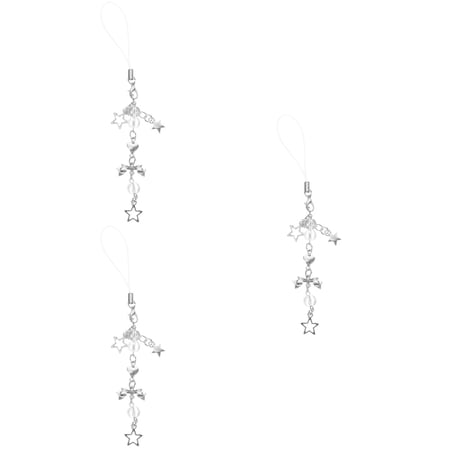 unbranded 3pcs Cellphone Chain Star Phone Strap Charm Metal Phone Charm Decorative Phone Chain for Women