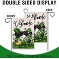 thumbnail image 3 of Welcome St. Patrick''s Day Mouse Decorative Garden Flag, Green Black Shamrock Clover Polka Dot Top Hat Yard Lawn Outside Decor, Gold Coin Irish Holiday Outdoor Home Decoration Double Sided 12x18, 3 of 5