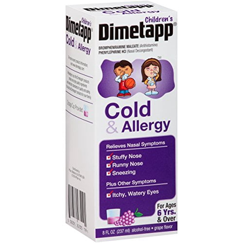 3 Pack Dimetapp Children's Cold & Allergy Grape Flavor 8 oz Each