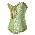 thumbnail image 5 of Dewadbow Women Lace Corsets Brocade Waist Brocade Overbust Lingerie Bustier, 5 of 6