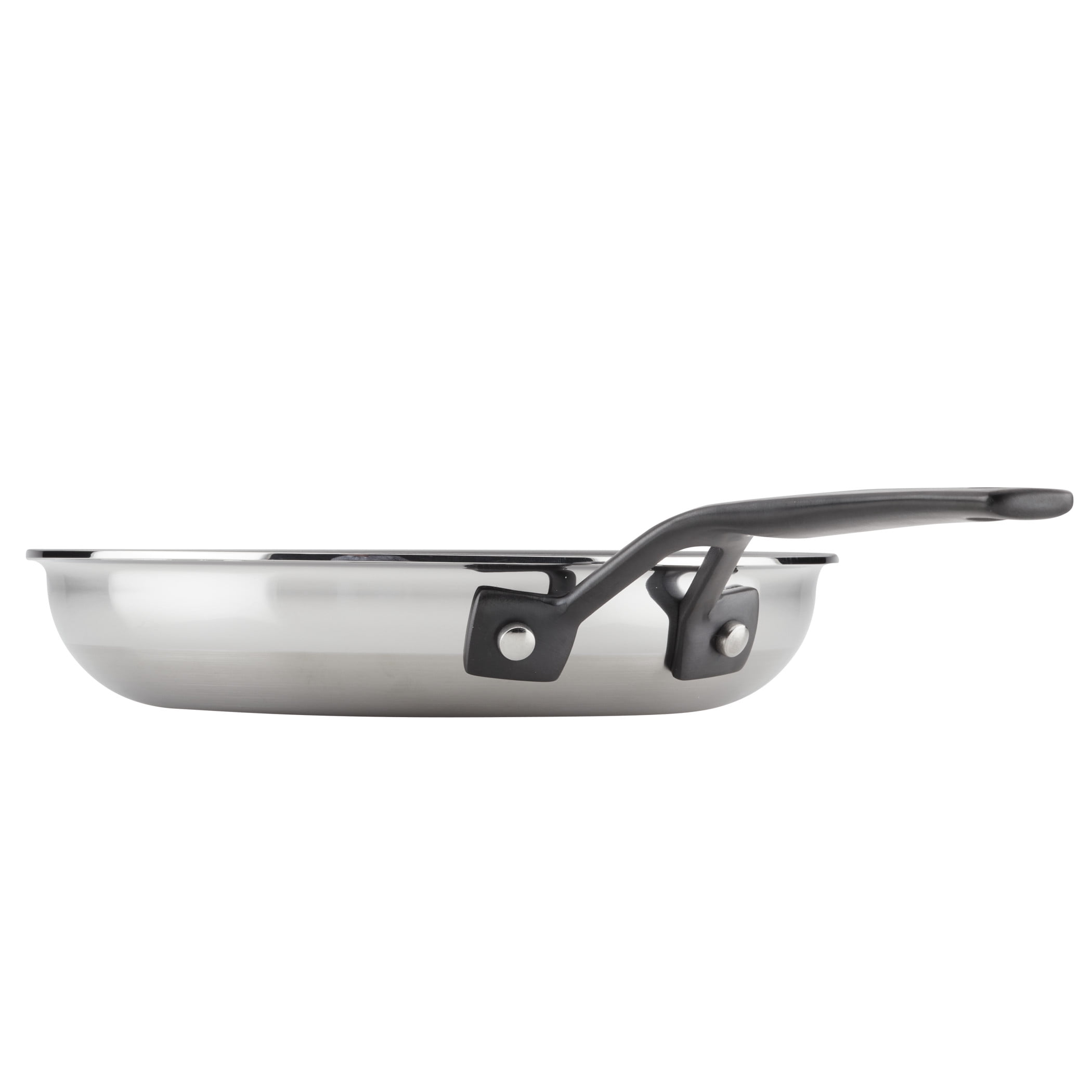 KitchenAid 5-Ply Clad 8.25 Inch Stainless Steel Nonstick Induction Frying Pan, Dishwasher Safe and Oven Safe to 500°F, Polished Stainless Steel