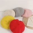 thumbnail image 3 of Eoperou Winter Beanie No Brim Imitation Pearl Decoration Solid Color Decorative Washable Keep Warm Soft Princess Style Children Hat for Toddler, 3 of 8