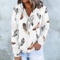 thumbnail image 2 of Full Zip up Hoodie Jackets with Pockets Womens Hooded Fashion Print Casual Zipper Sports Sweatshirt Coat Tops (X-Large, White 01), 2 of 6