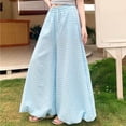 thumbnail image 4 of Women's Printed Bandage Pants, Elastic Waist With Pocket Detail, Casual Wide Leg Trousers For Boho Fashion Mint Green L, 4 of 6