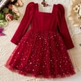 thumbnail image 4 of Gubotare Christmas Dress Toddler Tutu Toddler Baby Girl Christmas Dress Dress Long Sleeve Princess Party Dresses Cute Christmas Outfit Size 2T 3T(Red,2-3 Years), 4 of 8
