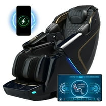 Himouta Massage Chair Full Body, Zero Gravity 4D SL Track Shiatsu Massage Recliner Chair with Heat, Foot Massage, AI Voice Control and Airbags for Living Room Office (Black)