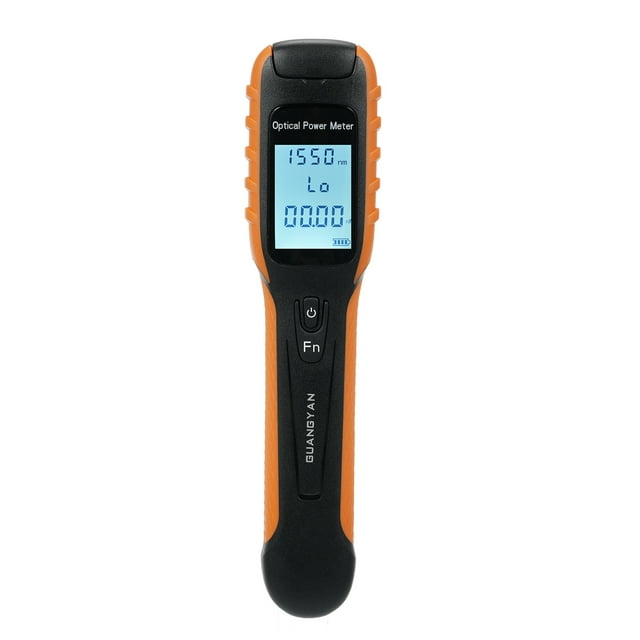 Zootealy Handheld Fiber Optic Power Meter G1150 9 Wavelengths 5g Power Detection Tool with LED Light FC/SC/ST Interfaces -50~+26dBm Measurement Range Black+Orange Built-in Lithium Battery