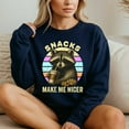 thumbnail image 4 of Snacks Make Me Nicer Raccoon Sarcastic Saying – T-Shirt, Hoodie & Sweatshirt – Fun Casual Fashion – Animal Lovers, 4 of 6
