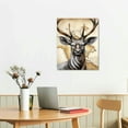 thumbnail image 3 of Acheng  Vintage Farmhouse Canvas Wall Art Deer Paintings Decor Abstract Elk Animal Poster Prints for Farm Kitchen Bedroom Decorations Framed (Small) 12x16 in, 3 of 5