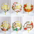 thumbnail image 3 of New Flowers Happy Birthday Cake Topper Gold Colored Printing Acrylic Cake Topper For Kids Girls Birthday Party Cake Decorations, 3 of 3