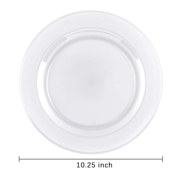 Clear Plastic Plates 10.25 Inch Disposable Dinner Plates
