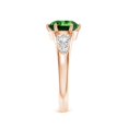 thumbnail image 3 of ANGARA Lab Grown 1.75 Ct Round Emerald Engagement Ring with Lab Diamonds for Women in 14K Rose Gold (Size-8mm) | May Birthstone, Birthday, Anniversary, Jewelry Gift for Women | Lab-Grown Emerald Ring, 3 of 7