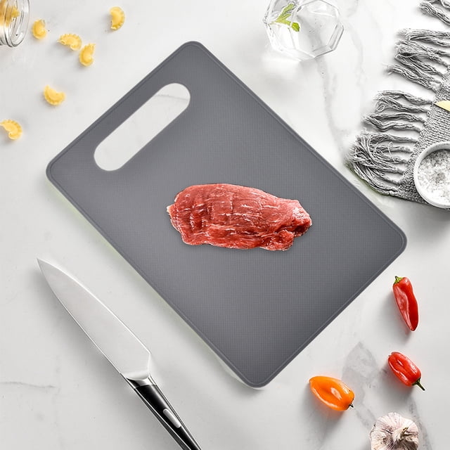 Meitianfacai Multi Functional Double Sided Fast Defrosting Aluminium Alloy Painting Double Sided Cutting Board With Knife Sharpener Double Sided Grinding Chopping Board, Gray