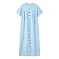 thumbnail image 4 of Aimik Womens Long Maxi Dress Button Down Short Sleeve Baggy Shirt Dress with Pockets Loose Comfort Dress for Summer Beachwear, 4 of 6