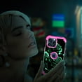 thumbnail image 6 of CASEFIV for iPhone 15 Pro Case,Glow in The Dark Three Layer Heavy Duty Shockproof Protective Case for iPhone 15 Pro 6.1 inch,Pink Rose, 6 of 8