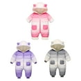 thumbnail image 5 of GYRATEDREAM Infant Baby Jumpsuit Outfit Toddler Snowsuit Winter Coat Fleece Hooded Romper Jumpsuit Boys Girls Onesie Warm Bodysuit for 6-24 Months, 5 of 5