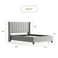 thumbnail image 3 of Rest Haven Odessa Tufted Upholstered Wingback Platform Bed, Queen, Gray, 3 of 11
