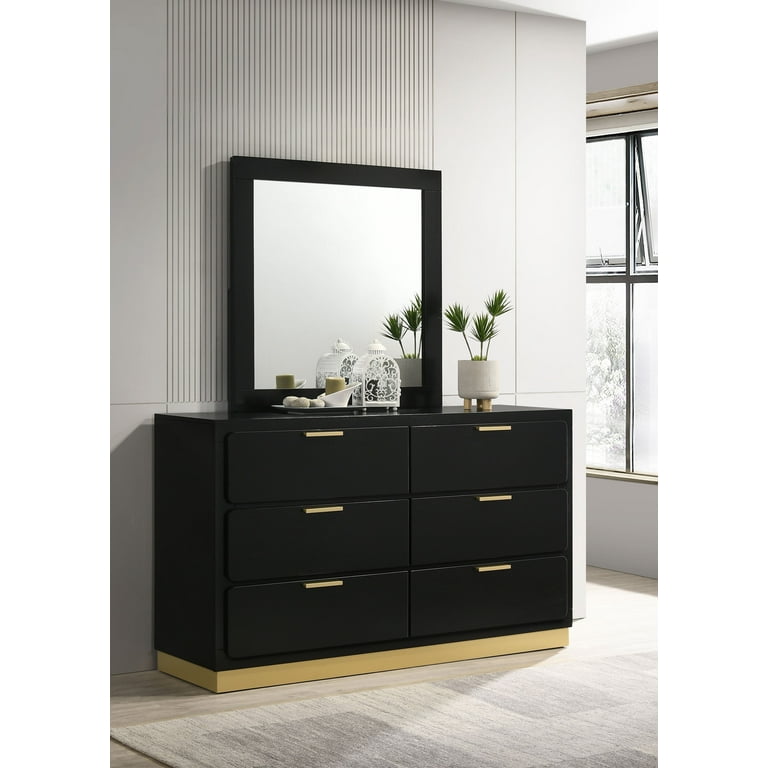 big black dresser with mirror JM Furniture Milan Black Dresser and Mirror