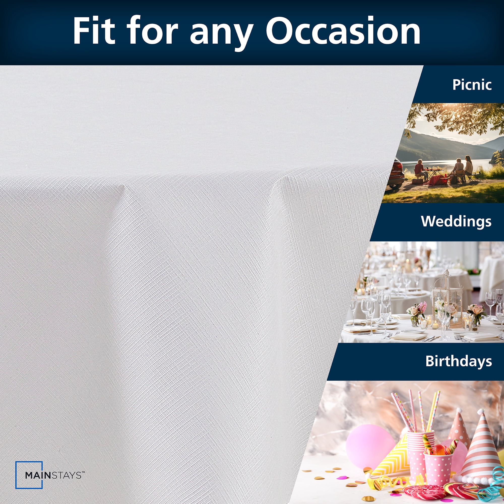Mainstays White Table Pad 70" Round