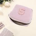 thumbnail image 3 of Unique Bargains 1 Pc Letter S Pattern Makeup Bag for Travel Pink Corduroy, 3 of 6