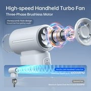JISULIFE Portable Handheld Fan, Powerful Turbo Brushless Motor [18H Battery Life], 5000mAh USB Rechargeable, 5-Speed, Mini Pocket Design, Gift for Women Men, Travel Outdoor Use-Grey